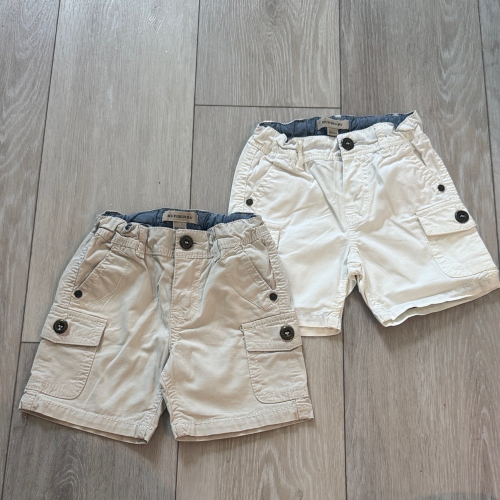Burberry Beige and White Boys' Shorts- 9 mons